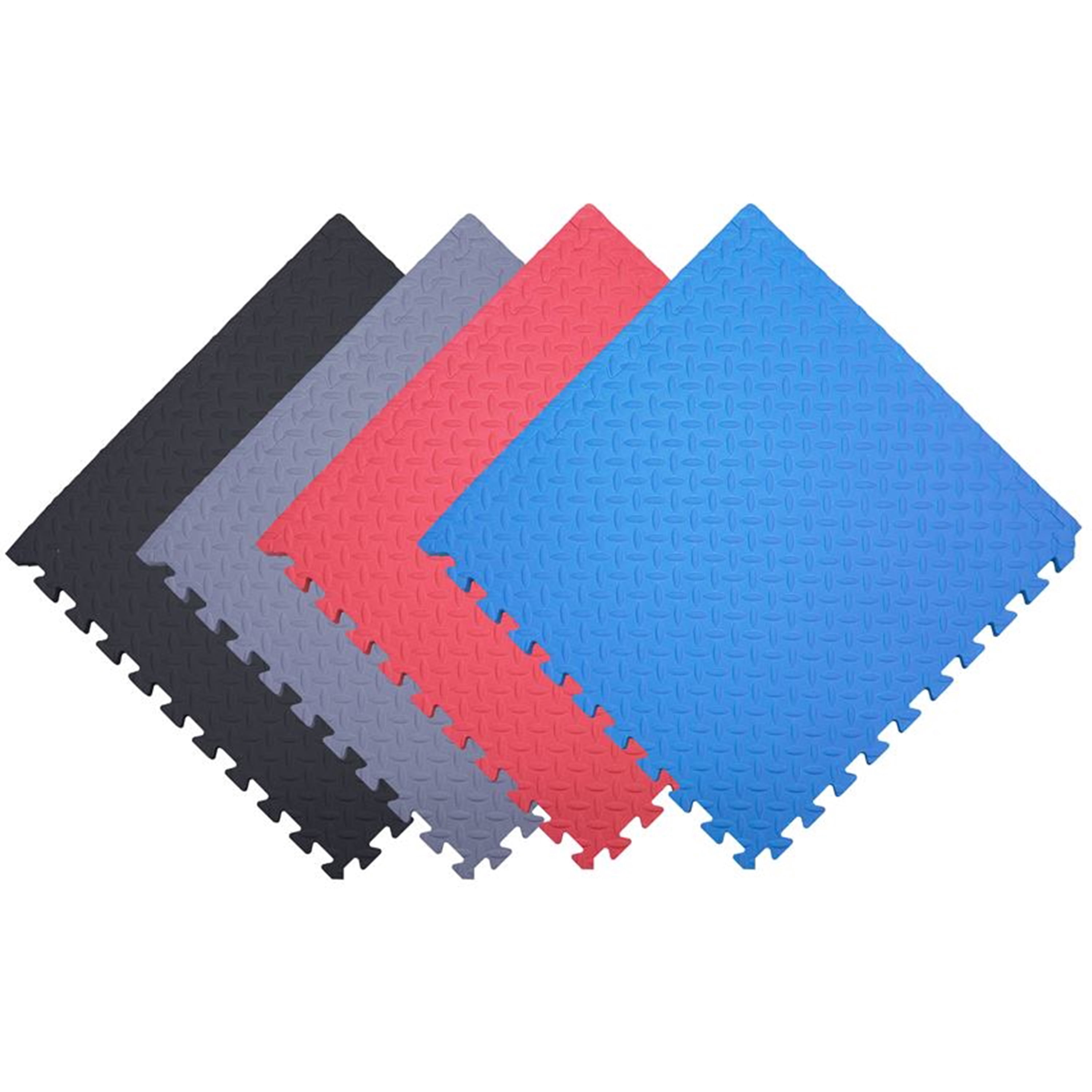 FlooringInc 5/8" Thick Diamond Soft Anti Fatigue Interlocking Foam Tiles, 2ftx2ft, 9 Tile, Red