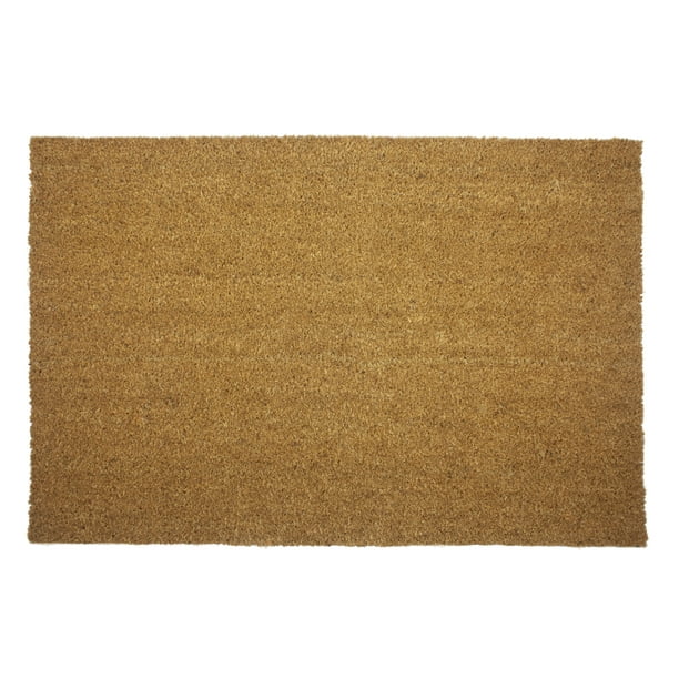 Entryways Coir Doormat w/Backing, 24'' x 36'', Natural Coir and Black