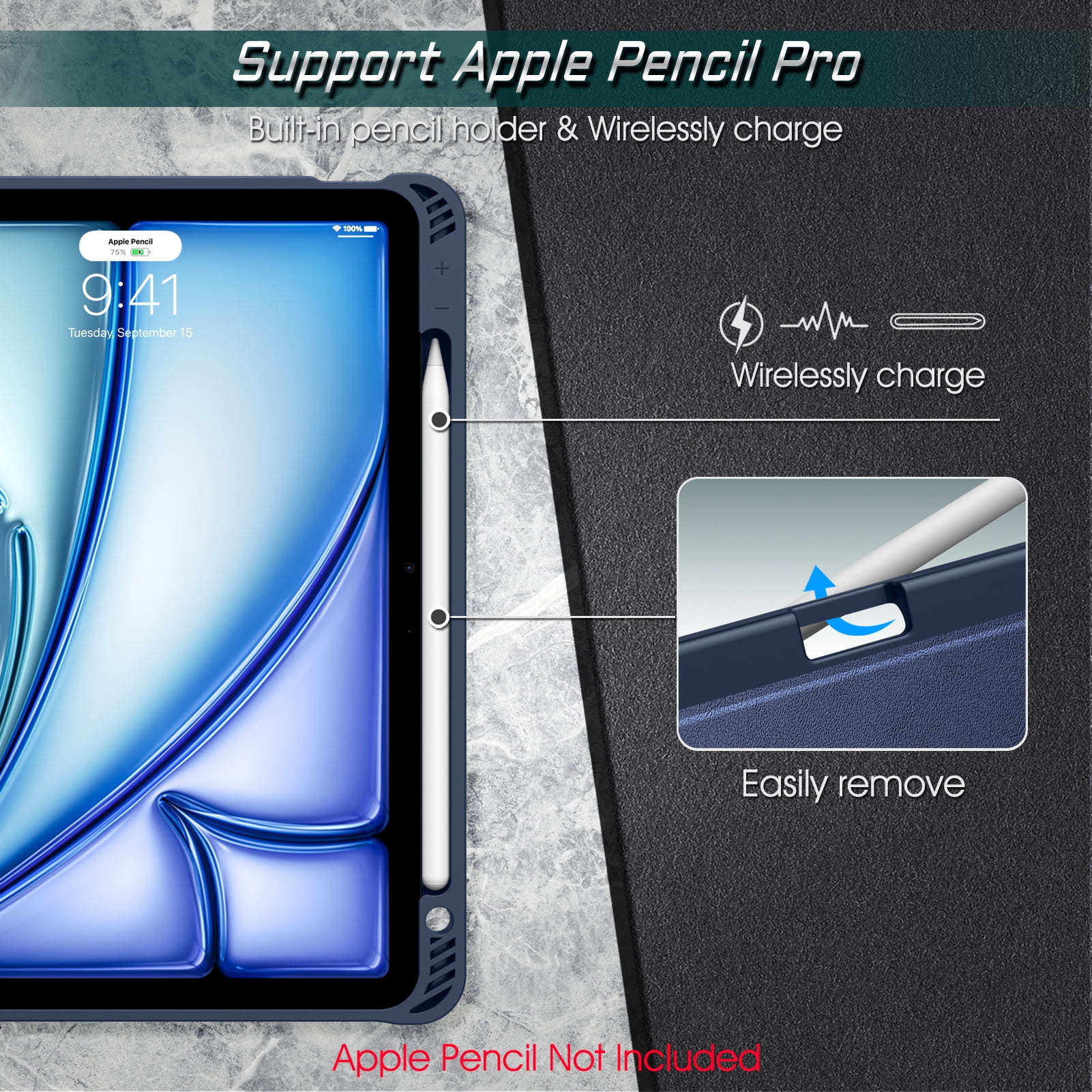 Fintie Case for iPad Air 11-inch M3 (2025) / M2 (2024), iPad Air 5th (2022) / 4th Generation (2020) 10.9 Inch - Magnetic Stand Multi-viewing Angle Soft TPU Cover with Pencil Holder