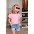 thumbnail image 6 of Arshiner Girls T Shirts Lace Petal Short Sleeves Kids Crewneck Casual Blouse Summer Tops Tees, 6 of 7