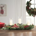 Holiday Time Red Hurricane Candle Holder Centerpiece, Christmas Decor