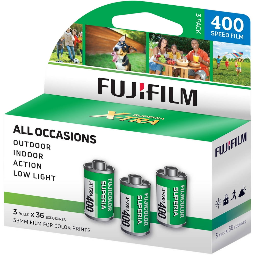 FUJIFILM Fujicolor Superia XTRA 400 Color Negative Film (35mm Roll Film, 36 Exposures, 3Pack