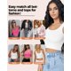 thumbnail image 5 of Crop Tops AURUZA Camisetas sin mangas con cuello en U para mujer x3, 5 of 6