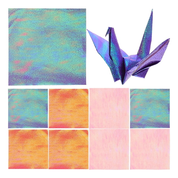 12 hojas de papel de origami con purpurina hojas cuadradas de colores vivos para proyectos de manualidades