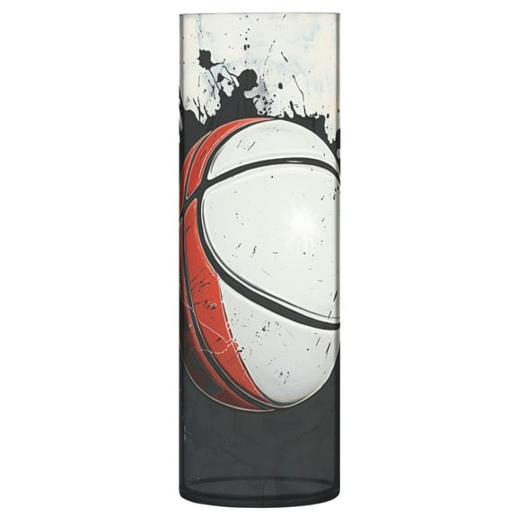 Clear Flower Vase Centerpieces Plastic Cylindrical Vases Home Wedding Decor 4"x12" Ink Basketball