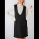 thumbnail image 4 of Vestido Corto de Punto Liso Sin Mangas con Cuello en V y Bolsillos para Mujer Negro S, 4 of 10