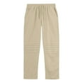 thumbnail image 3 of Casual Pants for Men Solid Loose Elastic Waist Drawstring Breathable Straight Leg Trousers Lightweight Mens Slacks Khaki XXL, 3 of 9