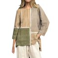 thumbnail image 2 of Brown Womens Blouses Women's Vintage Floral Baseball Art Print Casual 3/4 Sleeve T Shirts Round Neck Cotton Shirt Summer Tops for Women, 2 of 4