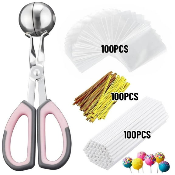 300PCS Lollipop Cake Pop Treat Bag Set for Making Candies,Chocolates and Cookies