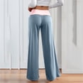 thumbnail image 6 of LWavelet Soft Fabric High Waist Flared Pants Women Daily Casual Wear Royal Blue L, 6 of 6