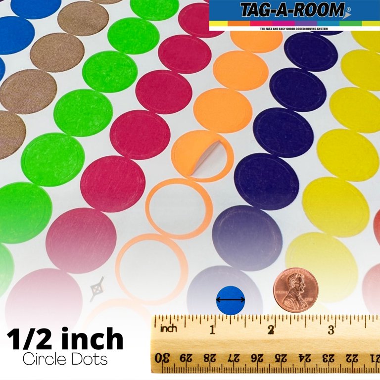 Goodma Sticky Color Coding Labels Removable Small Circle Dot Stickers for Classroom 12