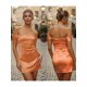 thumbnail image 3 of Minivestido de mujer sin mangas, con hombros descubiertos, plisado, liso, para cóctel de verano., 3 of 9
