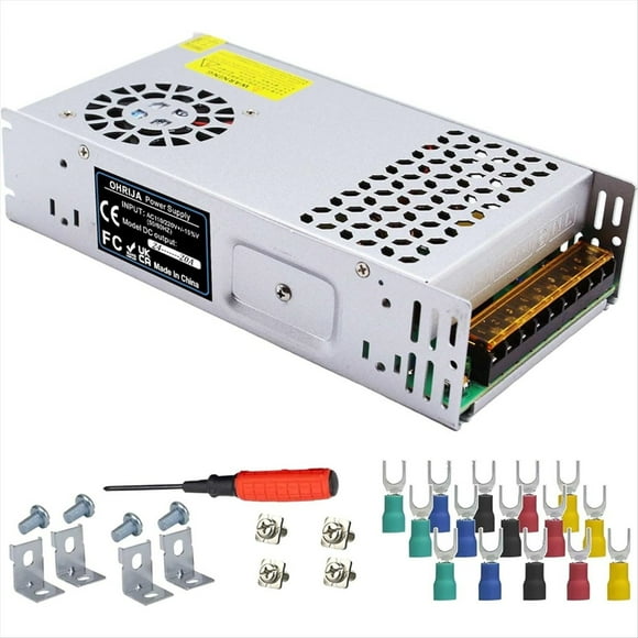 Fuente de Alimentación Conmutada de Aleación de Aluminio de 24 V, 20 A y 480 W. Fuente de Alimentación Regulada, Ideal para LED, Monitorización y Proyectos.