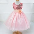 thumbnail image 3 of SYNPOS Little Girls' Sequin Mesh Tulle Dress Sleeveless Flower Party Ball Gown 3-10 Years, 3 of 5