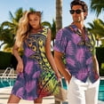 thumbnail image 3 of Jeiento Polynesian Couples Matching Outfits Women Beach Dresses Hawaiian Shirts for Men Tropical Leaves Luau Party Couples Tribal Outfits Matching Sets, 3 of 6