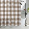 thumbnail image 2 of Light Brown Buffalo Check Plaid Fabric Shower Curtain Farmhouse Style Washable Shower Curtains for Bathroom, Waterproof Bath Curtain with Hooks Home Decor 72x72in, 2 of 8