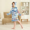 thumbnail image 4 of FORMRS Niños Bathrobe Unisex Hooded Robe Soft Plush Pajamas Sleepwear, Size 7-9T, Red Sailboats, 4 of 7