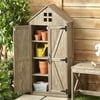 Outdoor Storage Cabinet with Distressed Wood Finish - Rustic Wood
