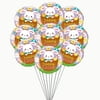 PMU Happy Easter Bunny 18 Inch Mylar Foil Balloon Pkg/10
