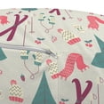 thumbnail image 3 of Ski Pattern Pouf Cover with Zipper, Colorful Winter Themed Warming Scarf Mittens Hat Skiing Accessories, Soft Decorative Fabric Unstuffed Case, 30" W X 17.3" L, Sage Green Multicolor, by Ambesonne, 3 of 5