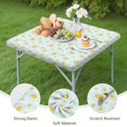 thumbnail image 4 of Light Blue Daisy Flower Pattern Square Fitted Tablecloth with Elastic Edge,Square Table Cover,Washable Elastic Table Cover for Home Kitchen Party Decor 34"x34", 4 of 6