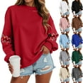 thumbnail image 4 of larppty Christmas Sweatshirts Women Christmas Light Sweaters Merry and Bright Long Sleeve Shirts Crewneck Pullover Tops (Dark Gray, S), 4 of 9