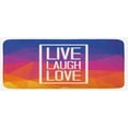 thumbnail image 1 of Live Laugh Love Kitchen Mat, Famous Slogan Framework with Triangulated Low Poly Effects Colorful Print, Plush Decorative Kitchen Mat with Non Slip Backing, 47" X 19", Multicolor, by Ambesonne, 1 of 1