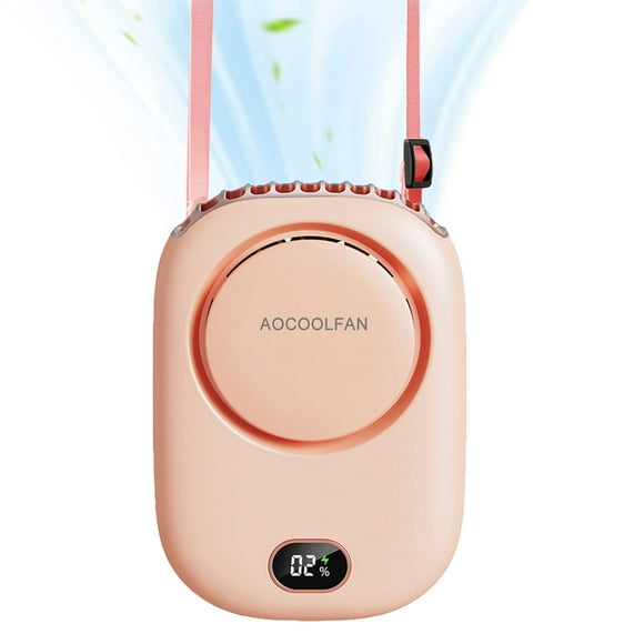 Ventilador de cuello portátil AOCOOLFAN DQ203 USB recargable rosa