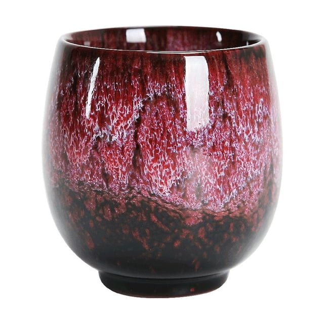 Taza de té de cerámica para el hogar de cerámica de 160 ml Taza única Vasos japoneses Taza de café para el hogar Hotel Accesorios - Rojo cálido Sunnimix Taza de ceramica