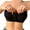 Black, variant on ,Women's Wireless Strapless Bras Front Hook Closure Non- Padded Bandeau Criss Cross Back Bralette Comfort Wavy Edge Tube Top Black M