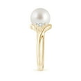 thumbnail image 3 of ANGARA South Sea Cultured Pearl Bypass Ring with Diamond Trio in 14K Yellow Gold for Women | June Birthstone, Birthday, Anniversary, Jewelry Gift for Women | Pearl Ring, 3 of 8
