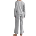 thumbnail image 2 of Oucaili Ladies Lounge Set 2 Piece Pajamas Sets Pjs Sleepwear Casual Nightwear Home Clothes Light Grey 2XL, 2 of 3