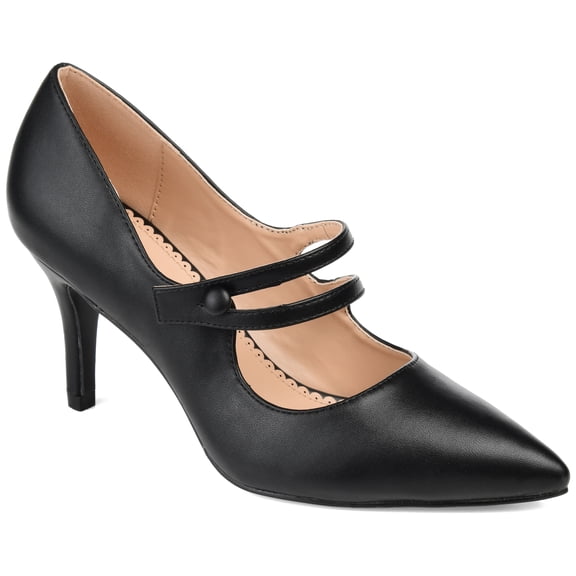Journee Womens Sidney Pointed Toe Mid Heel Pumps