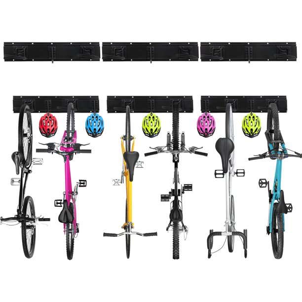 Soporte de almacenamiento para bicicletas Sinoer para 6 bicicletas, montaje en pared con ganchos para cascos