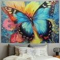 thumbnail image 2 of Patifu Butterfly Flower Tapestry Wall Hanging Unique Style Graphic Art for Home Decor Living Room Bedroom Apartment Farmhouse Dorm Wall Beautification Holiday Decoration 50x40inch, 2 of 6