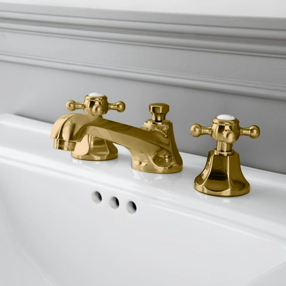 Deco Widespread Bathroom Sink Faucet - Metal Cross Handles