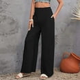 thumbnail image 2 of PMVFHDE Women's Casual High Waist Wide Leg Pants Straight Leg Relaxed Fit Comfortable Everyday Trousers Black,XXL, 2 of 4
