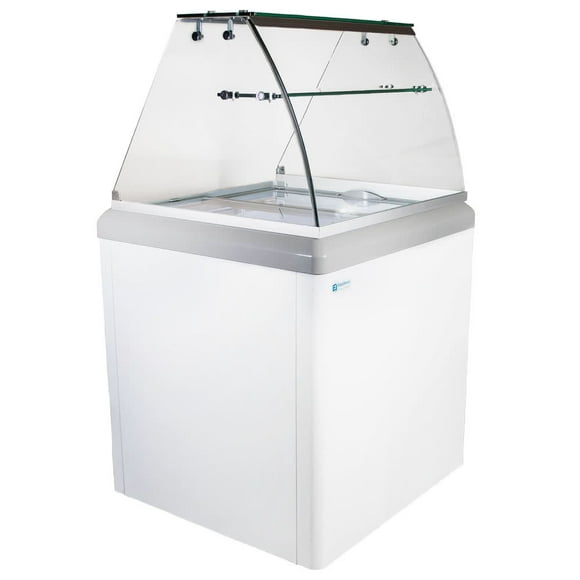 Excellence Industries HBG-4HC 28 1/2" Stand Alone Gelato Dipping Cabinet w/ 4 Casseroles Capacité - Blanc, 115v