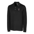 thumbnail image 2 of Men's Cutter & Buck  Black Texas Tech Red Raiders Alumni Logo Advantage Tri-Blend Pique Long Sleeve DryTec Polo, 2 of 3