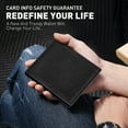 thumbnail image 3 of Cshidworld Wallet for Men, Genuine Leather Wallet for Men, RFID Blocking Bifold Stylish Wallet With 1 ID Window, 9 Card Holder & 2 Cash Slot, Black, 3 of 7