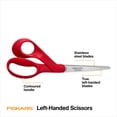 thumbnail image 2 of Fiskars Left-Handed Scissors, Precision Cutting for Craft Fabric Paper, Ergonomic Comfort Grip, Stainless Steel, 8", Red, 2 of 8