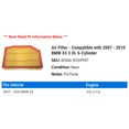 thumbnail image 2 of Air Filter - Compatible with 2007 - 2010 BMW X3 3.0L 6-Cylinder 2008 2009, 2 of 2