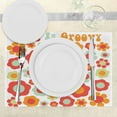 thumbnail image 3 of Ambesonne Retro Place Mats Set of 4, Colored Art Dated Style, Standard Size, Mint Green Orange Red, 3 of 6