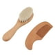 thumbnail image 5 of Juego de cepillo y peine para bebé, multifunción, compuesto de madera y lana, cepillo para el cabello de bebé para hombres, peinado, baño de bebé, 5 of 15