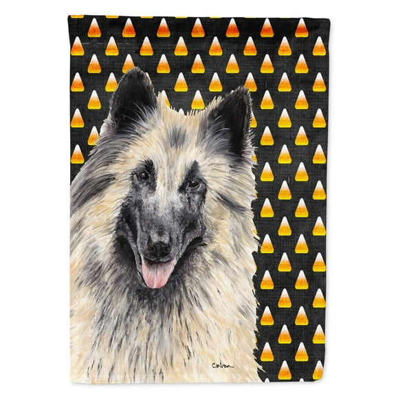 Carolines Treasures SC9193-FLAG-PARENT Belgian Tervuren Candy Corn Halloween Portrait Flag  multicolor