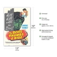 thumbnail image 2 of The Devil Thumbs a Ride - Starring Lawrence Tierney - Vintage Film Noir Movie Poster c.1947 - Master Art Print (Unframed) 13in x 19in, 2 of 4