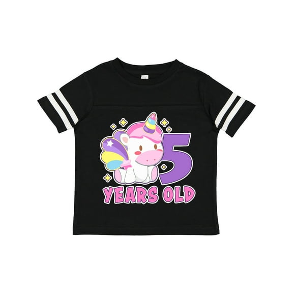 Inktastic 5 Years Old with Cute Unicorn Birthday Girls Toddler T-Shirt