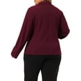 thumbnail image 3 of Agnes Orinda Plus Size Blazer for Women Work Jacket Notch Lapel Buttons Front Blazers Jackets 2024 1X Burgundy, 3 of 6