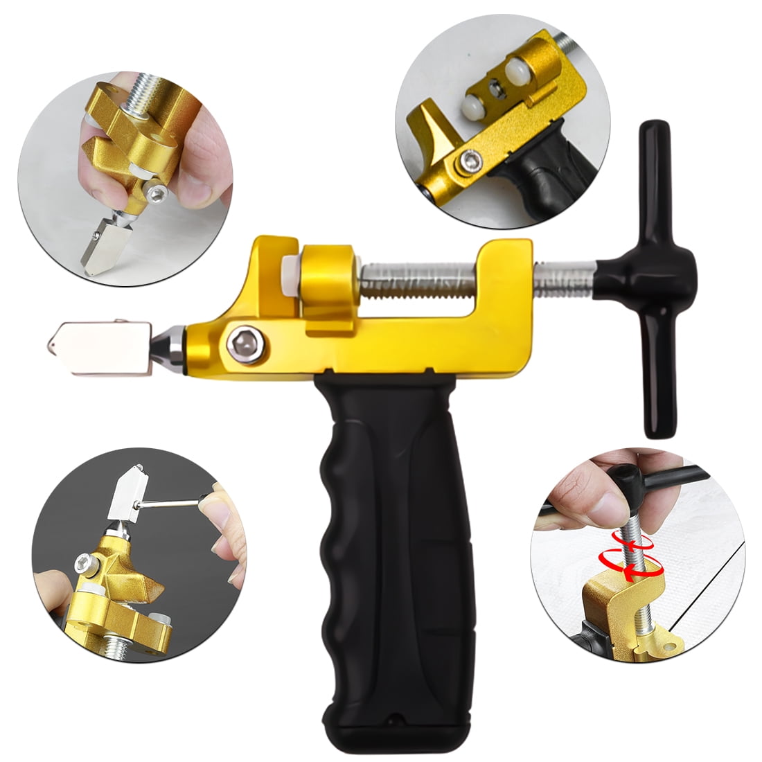 Wailicop Tile Cutter with Handgrip Clamp, Marble Cutting Tool, 2-in-1 Glass Cutter & Breaking Pliers, 3-15mm