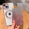 thumbnail image 4 of for iPhone 15 Magnetic Gardient Glitter Case, Plating Bling Cute Case Compatible with MagSafe for Women Girls Full Camera Protector Back Cover for iPhone 15 6.1 Inch Pink, 4 of 14